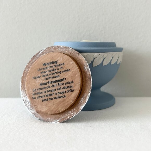 Vintage WEDGWOOD Blue Jasperware Candle Tea Light Votive Holder - Picture 6 of 8